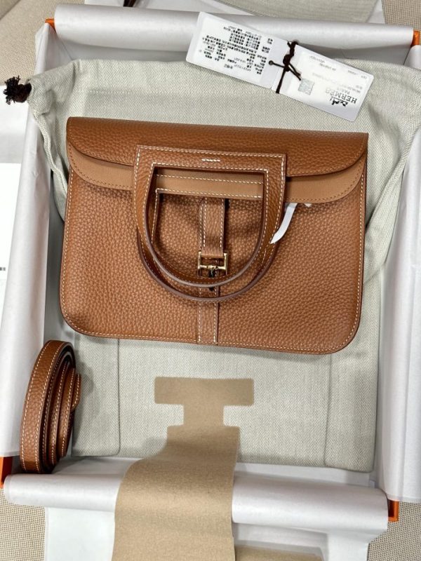 Replica Hermès Halzan Brown