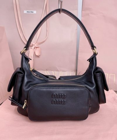 Replika Miu Miu Nappa Pocket Bag Black