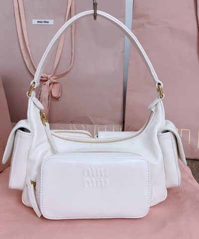 Replika Miu Miu Nappa Pocket Bag White