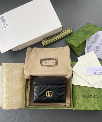 Replica Gucci Marmont Card Holder Black