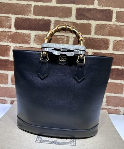 Replik Gucci Diana Medium Tragetasche Schwarz