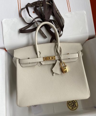 Replica Hermès Birkin Bianco Togo Oro