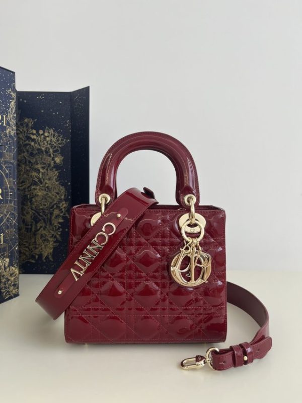 Replica Lady Dior Patent Red Abc