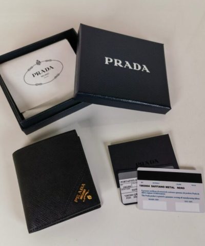 Replika Prada Saffiano krátká peněženka zlatá