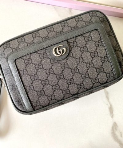 Réplica Gucci Ophidia GG Clutch Cinza