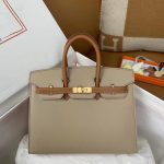 Réplica Hermès Birkin Trench Marrom Fosco