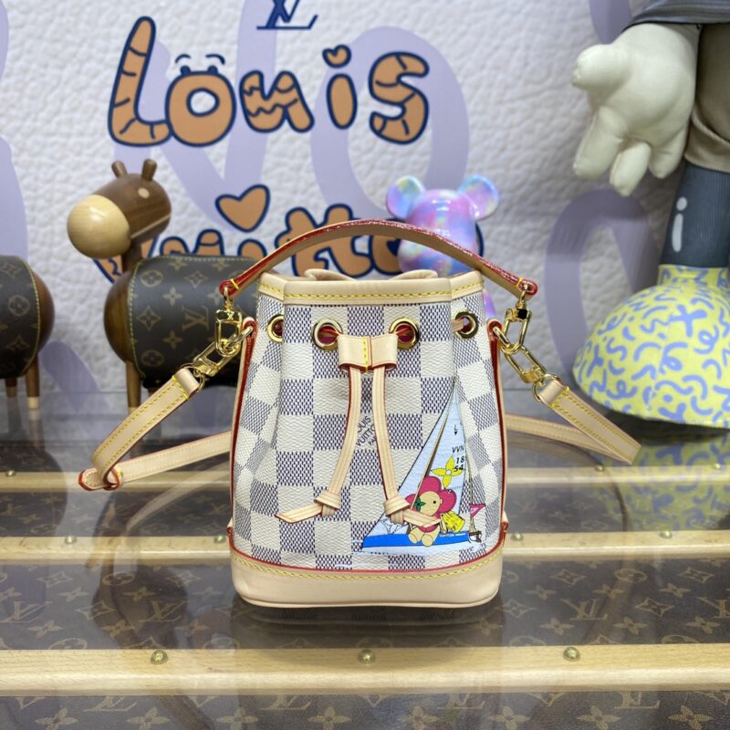 Replica Louis Vuitton Nano Noe White Grid