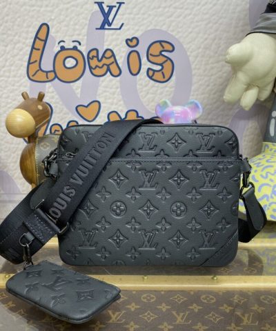 Réplica Louis Vuitton Trio Messenger Preta