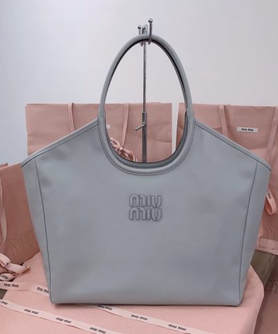 Αντίγραφο Miu Miu Ivy Tote σε γκρι χρώμα