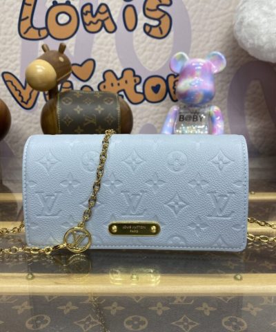 Replica Louis Vuitton Wallet On Chain Lily Sky Blue