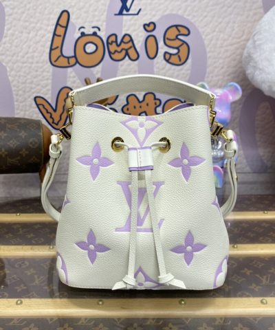 Réplica da Bolsa Louis Vuitton Neonoe BB Branca – Roxa