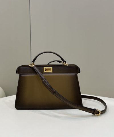 Réplica Fendi Peekaboo Grande Marrom Escuro