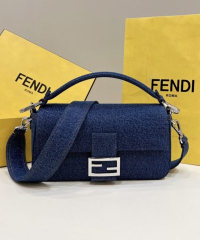 Réplica Fendi Baguette Full Blue Denim