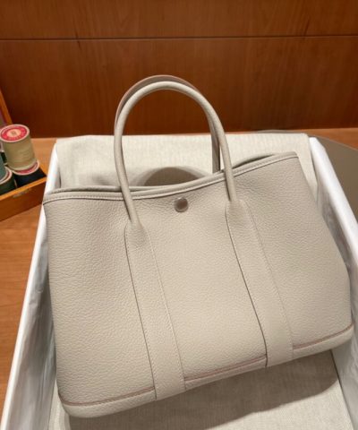 Replika Hermès Garden Party 30 cm Clacier White