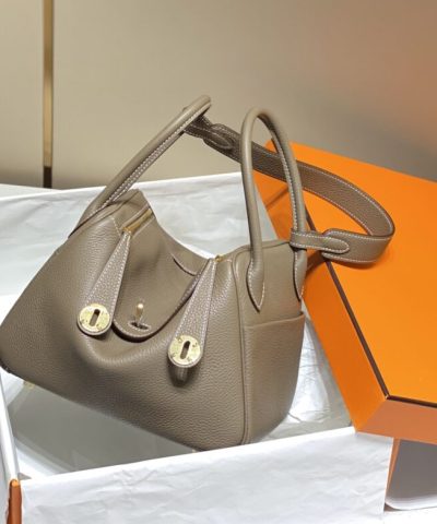 Réplica da bolsa Hermès Lindy Elephant Gray