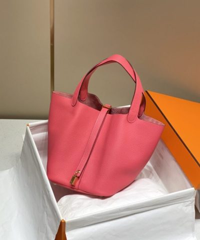 Replika Hermès Picotin Lås Lyserød