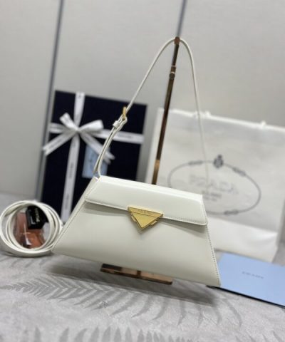 Replica borsa a mano Prada in pelle bianca