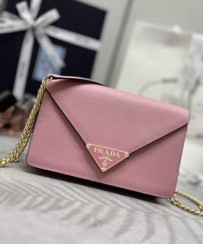 Replica Prada Saffiano Pink Small Envelope