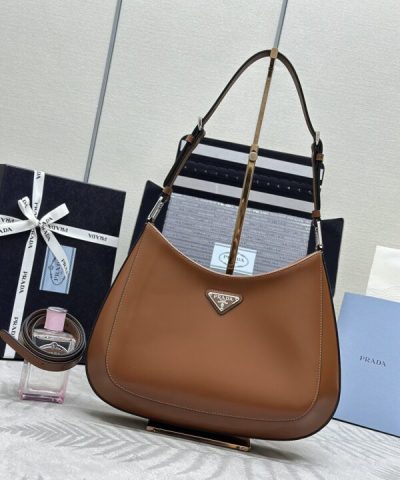 Replika torebki Prada Cleo Brushed Brown