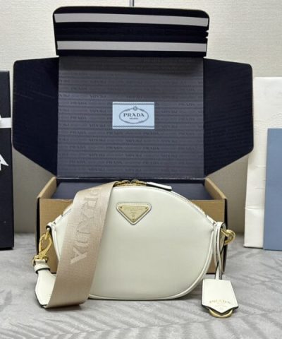 Replica Prada Valkoinen Mini Olkalaukku