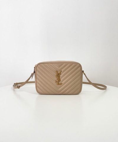 Réplica da bolsa para câmera YSL Lou, cor damasco