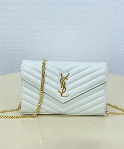 Replica YSL Envelope Clutch White