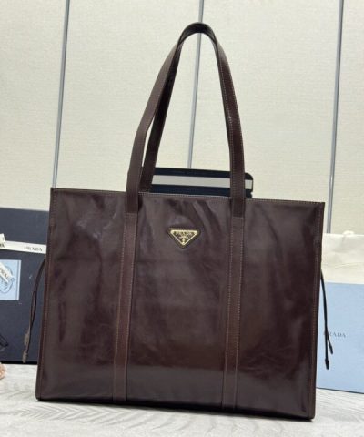 Replik Prada Antique Nappa Tote Dunkelbraun