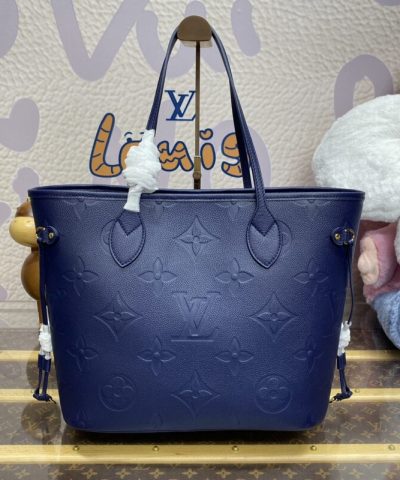 Replika Louis Vuitton Neverfull MM Blå