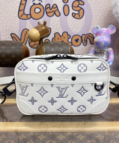 Réplica Louis Vuitton Alpha Messenger em lona branca