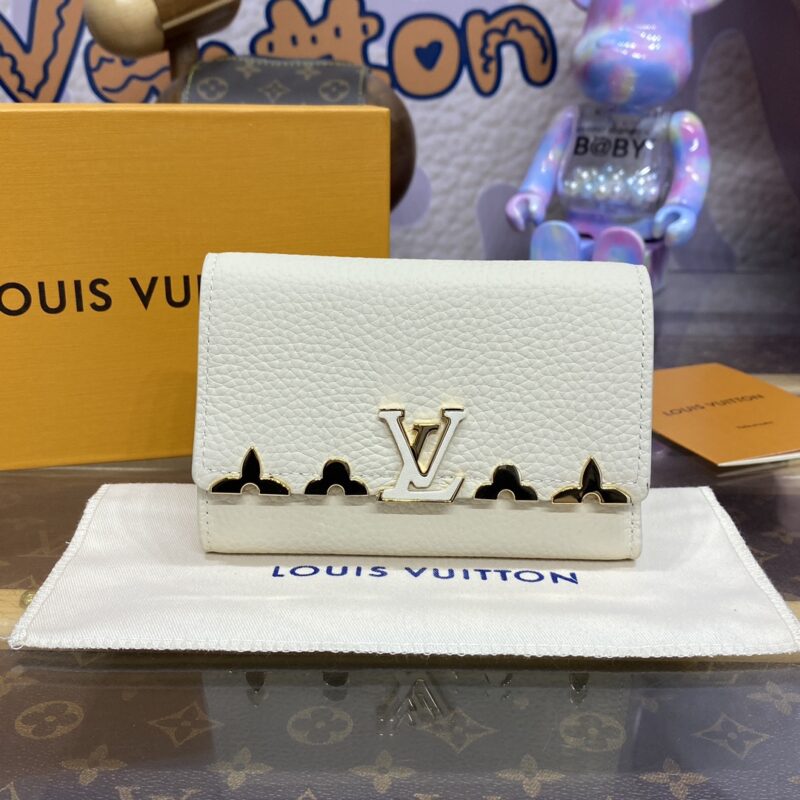 Replik Loius Vuitton Capucines Compact Wallet Weiß