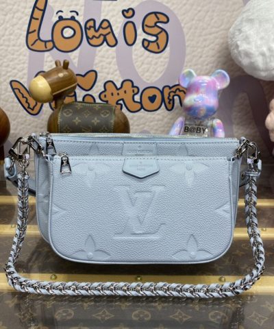 Replica Louis Vuitton Multi Pochette Accessoires Light Blue