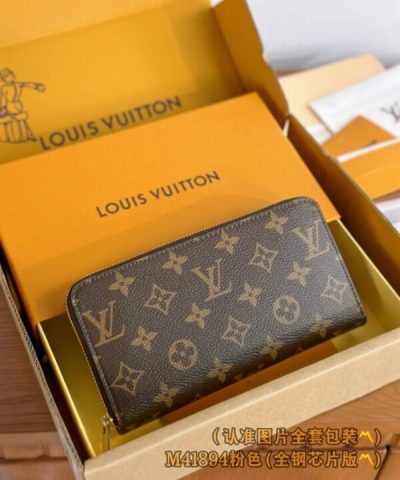 Louis Vuitton Zippy Wallet Brown&Pink