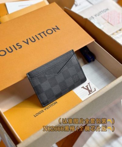 Louis Vuitton Kartenetui Schwarzes Gitter