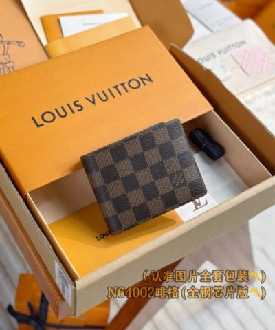 Louis Vuitton Schlanke Geldbörse Braunes Gitter