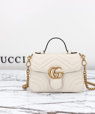 Réplique Gucci GG Marmont Top Handle Blanc