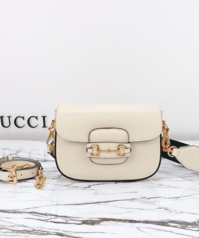 Replica Gucci Horsebit 1955 Double G Mini White