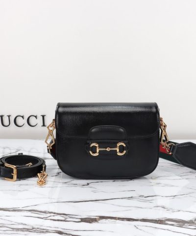 Replica Gucci Horsebit 1955 Double G Mini Black