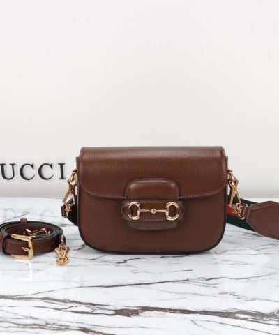 Réplica Gucci Horsebit 1955 Double G Mini Marrom