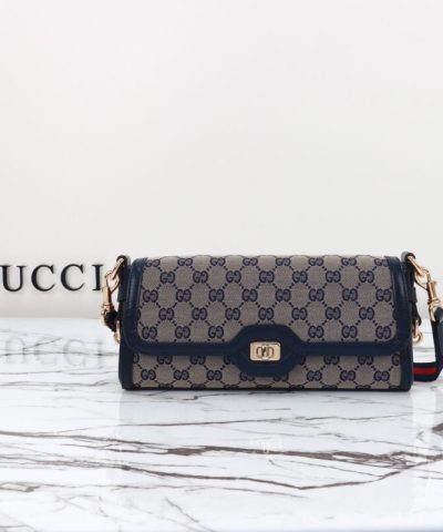 Réplica da bolsa de ombro Gucci Luce preta