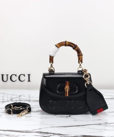 Replica Gucci Bambu 1947 Lakattu Musta