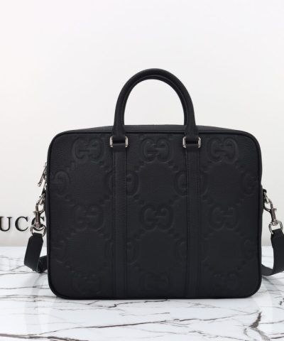 Αντίγραφο Χαρτοφύλακα Gucci GG Δερμάτινο Μαύρο