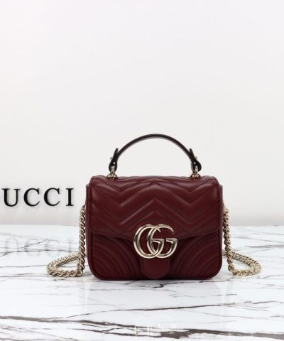 Replica Gucci Marmont Mini Top Handle Bordeaux
