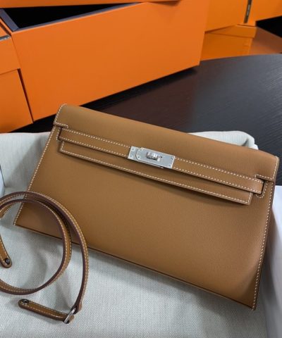 Replika Hermès Kelly Elan Brown Silver