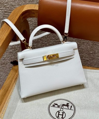 Replik Hermès Kelly Brown Epsom Blanc