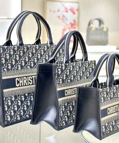 Replika torby Dior Tote Book CD z płótna i skóry