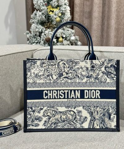 Replik Dior Tote Book Weiß Tiger Leder