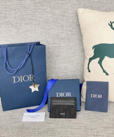 Réplica do porta-cartões Dior preto masculino
