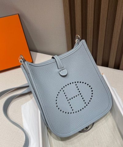 Replika Hermès Evelyne II Tpm Linen Blå