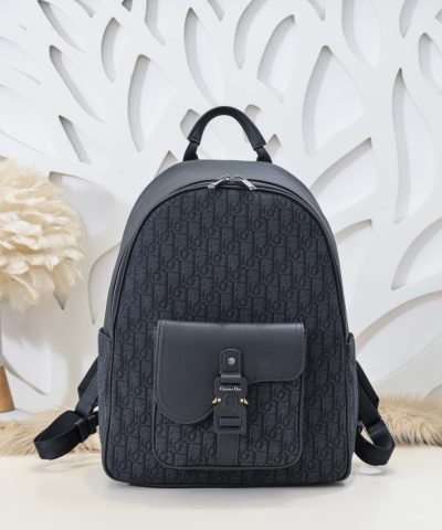 Dior Saddle Fermuarlı Sırt Çantası Siyah