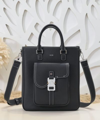 Replica Dior Saddle Shopping Tote Black